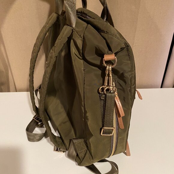 Skip Hop Chelsea 6-in-1 Diaper Backpack Bag Olive Green Quilted 14x16 (No Pad) - Picture 5 of 9